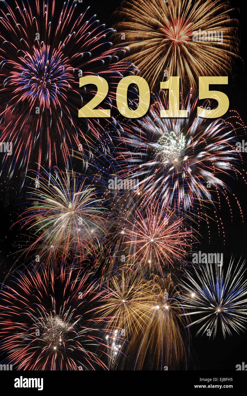 new year`s firework for 2015 Stock Photo